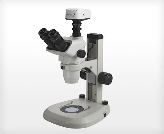 Trinocular Zoom Stereo Microscope, E-LED Stand- Model 3076-LED-E - Click Image to Close